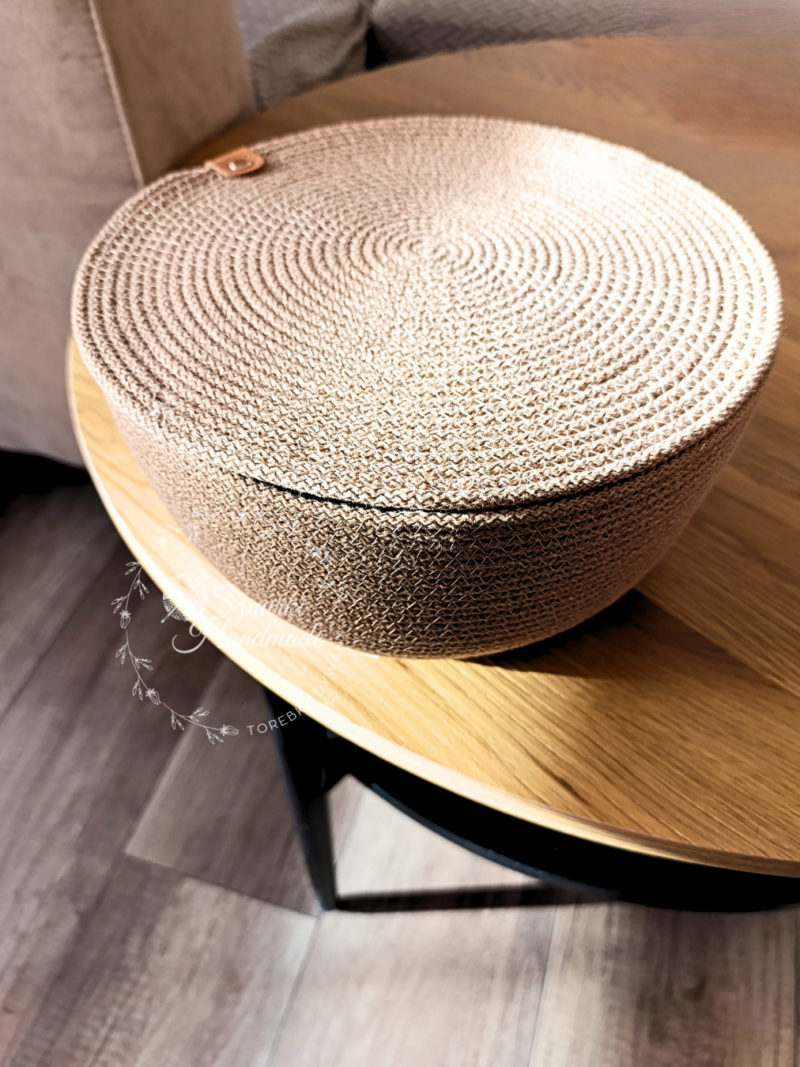 Kosz szyty ze sznurka z klapą GOTOWY DO WYSYŁKI