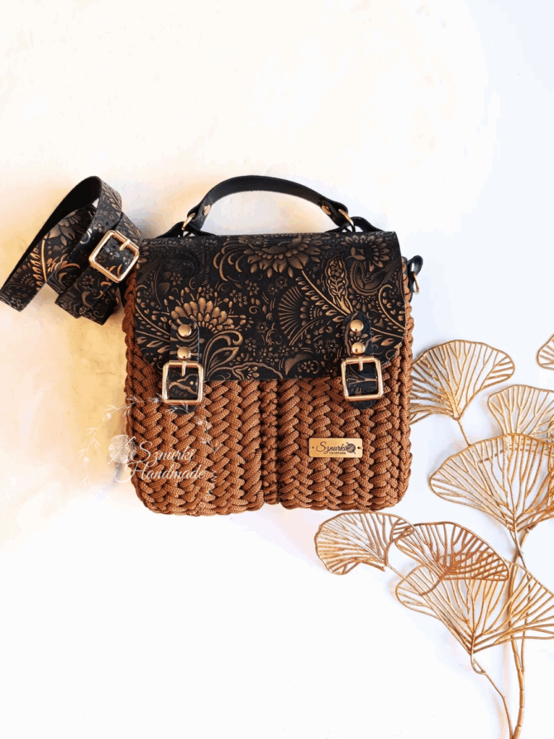 Listonoszka z rączką Złoty ornament + cynamon