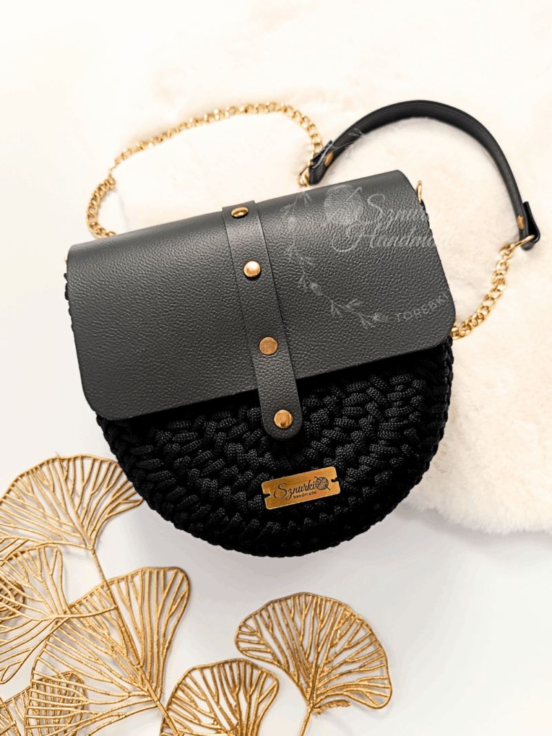 Jodełka - czarna z kwadratową klapką GOTOWA DO WYSYŁKI