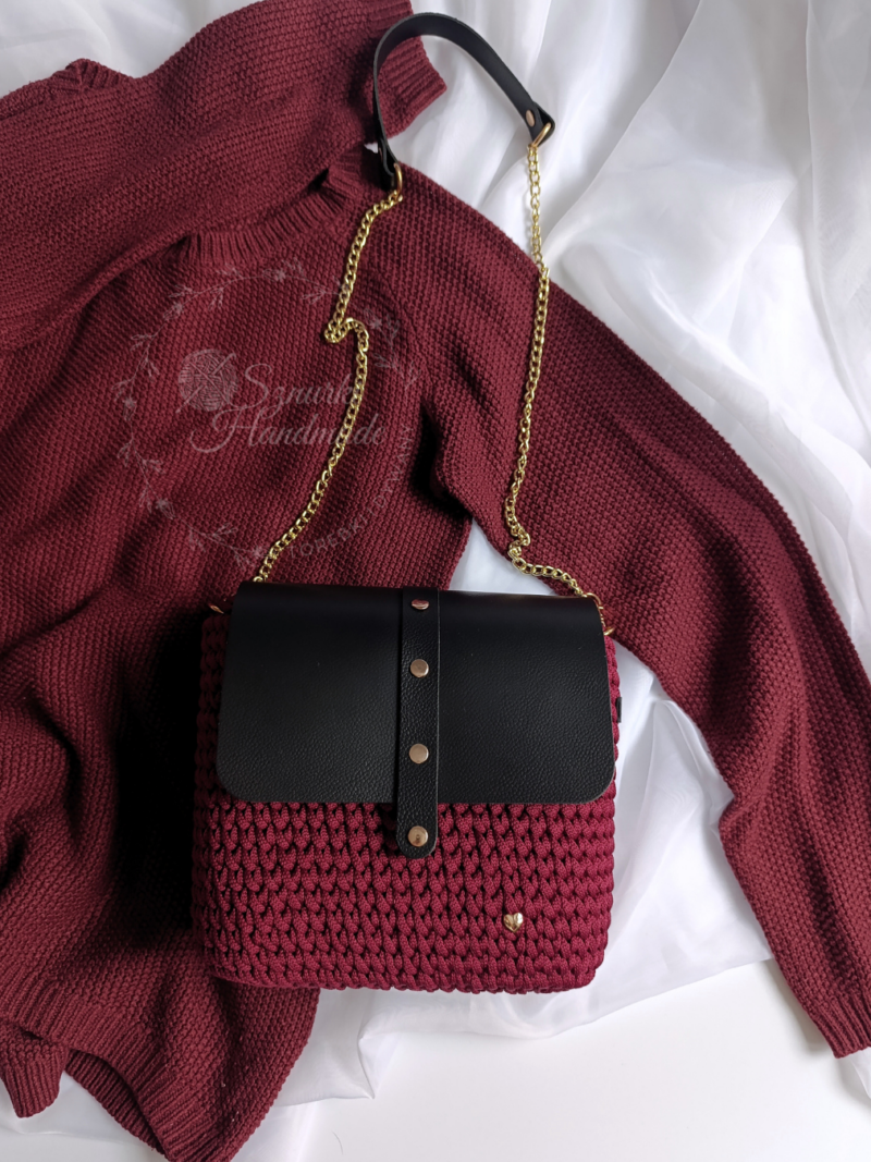 Listonoszka - czerń + bordo